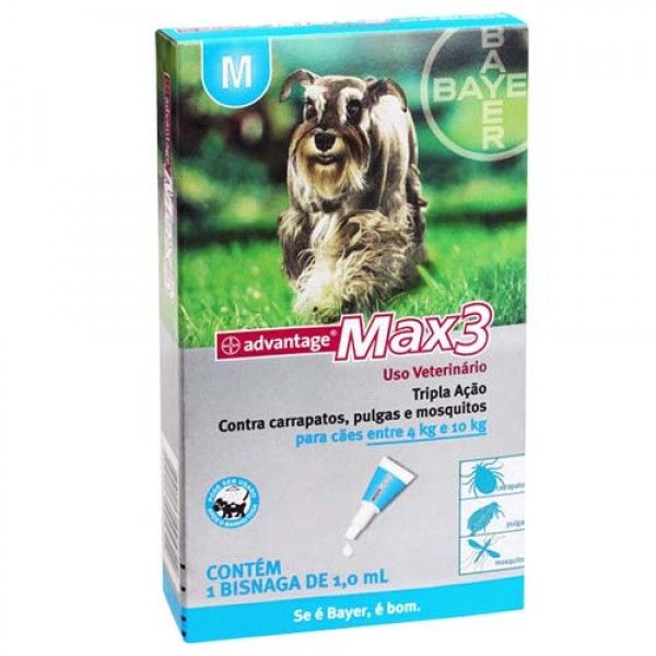 Advantage Max3 - cães de 4 a 10KG (1,0ml)